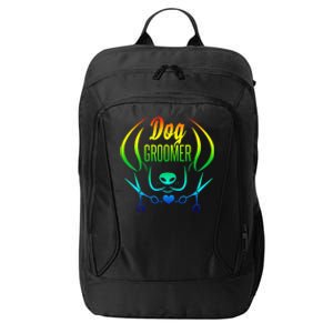 Cute Dog Groomer Rainbow Women Dog Grooming City Backpack