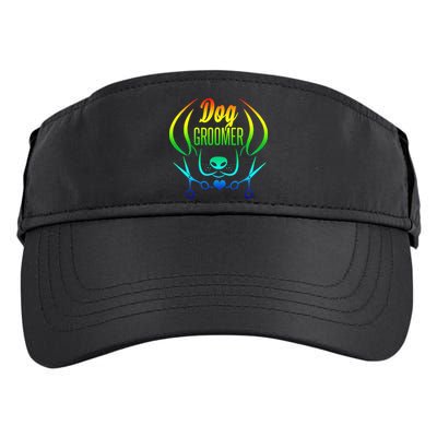 Cute Dog Groomer Rainbow Women Dog Grooming Adult Drive Performance Visor