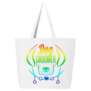 Cute Dog Groomer Rainbow Women Dog Grooming 25L Jumbo Tote