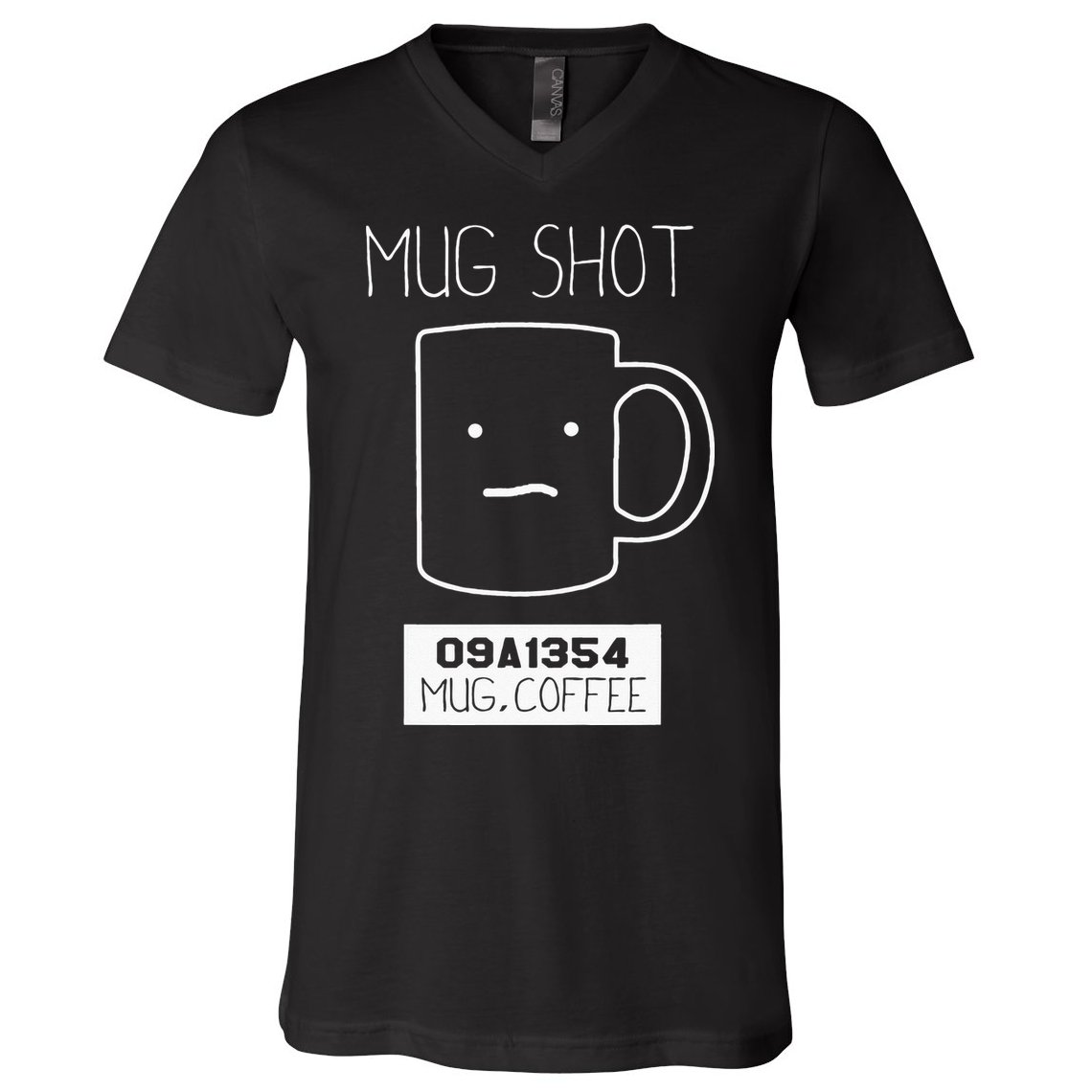 Coffee Drinker Gift Pun Mug Shot V-Neck T-Shirt