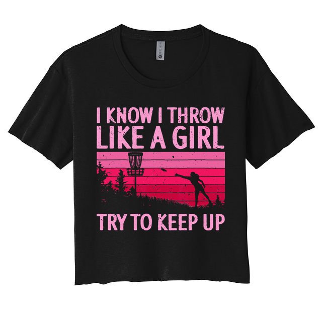 Cool Disc Golf Design For  Disc Golf Player Women's Crop Top Tee