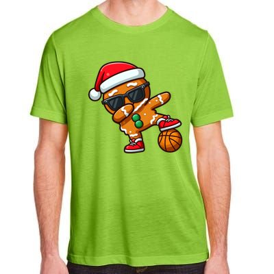 Cool Dabbing Gingerbread Santa Basketball Xmas Cookie Pajama Cool Gift Adult ChromaSoft Performance T-Shirt