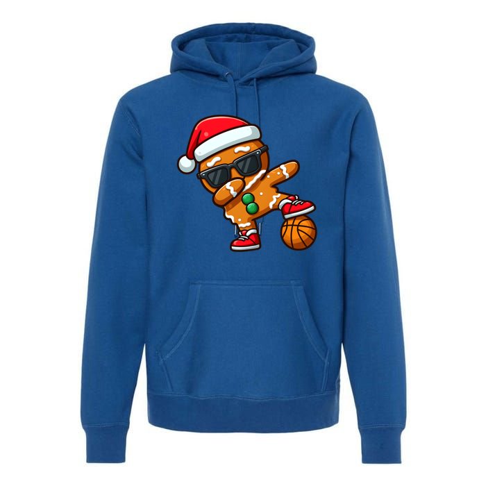 Cool Dabbing Gingerbread Santa Basketball Xmas Cookie Pajama Cool Gift Premium Hoodie