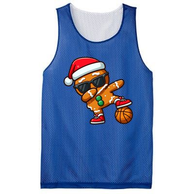 Cool Dabbing Gingerbread Santa Basketball Xmas Cookie Pajama Cool Gift Mesh Reversible Basketball Jersey Tank