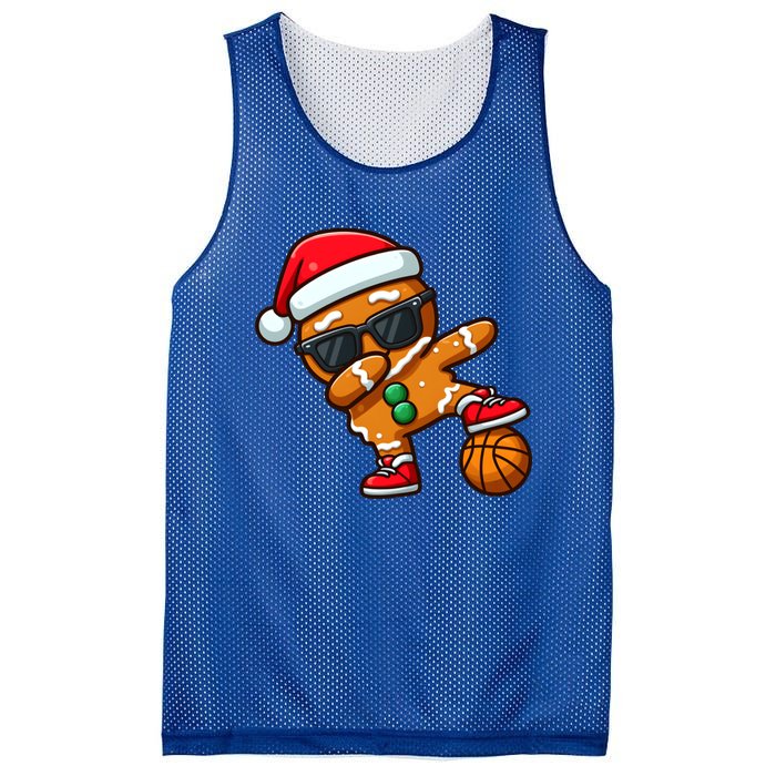 Cool Dabbing Gingerbread Santa Basketball Xmas Cookie Pajama Cool Gift Mesh Reversible Basketball Jersey Tank