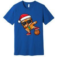 Cool Dabbing Gingerbread Santa Basketball Xmas Cookie Pajama Cool Gift Premium T-Shirt