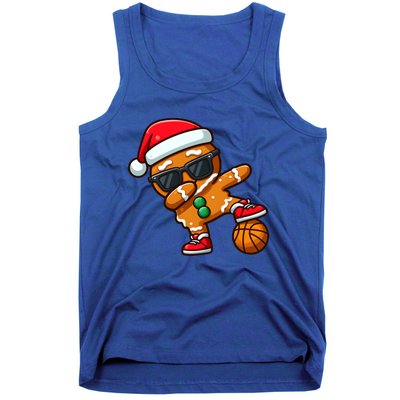 Cool Dabbing Gingerbread Santa Basketball Xmas Cookie Pajama Cool Gift Tank Top