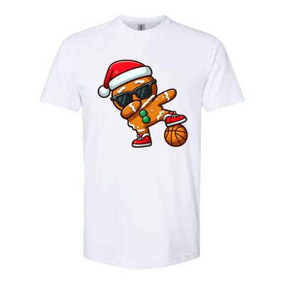 Cool Dabbing Gingerbread Santa Basketball Xmas Cookie Pajama Cool Gift Softstyle CVC T-Shirt