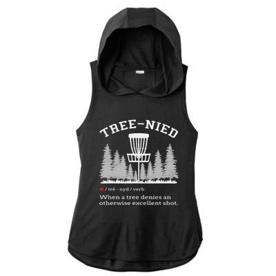 Cool Disc Golf Player Quote I Stupid Tree Ladies PosiCharge Tri-Blend Wicking Draft Hoodie Tank