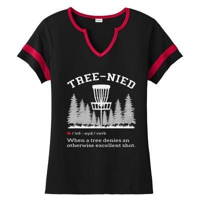 Cool Disc Golf Player Quote I Stupid Tree Ladies Halftime Notch Neck Tee