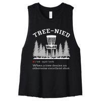 Cool Disc Golf Player Quote I Stupid Tree Women's Racerback Cropped Tank