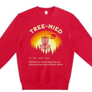 Cool Disc Golf Player Quote I Stupid Tree Premium Crewneck Sweatshirt