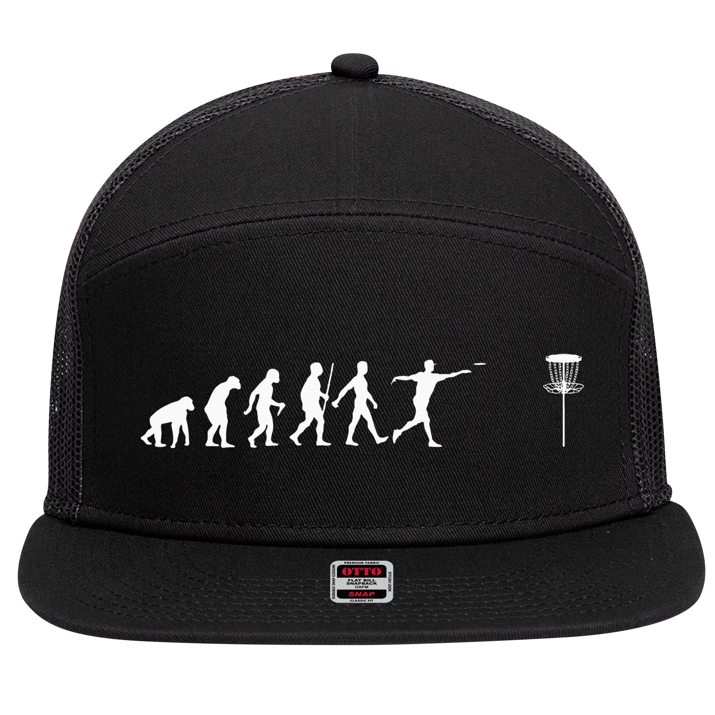 Cool Disc Golf Design Disc Golf Player 7 Panel Mesh Trucker Snapback Hat