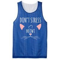 Cat Design Gift Funny Pun Dont Stress Meowt! Gift Mesh Reversible Basketball Jersey Tank