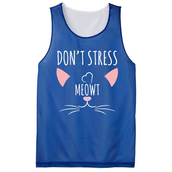 Cat Design Gift Funny Pun Dont Stress Meowt! Gift Mesh Reversible Basketball Jersey Tank