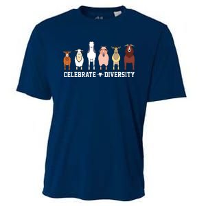 Celebrate Diversity Goats Funny Pet Goat Animal Lovers Gift Cooling Performance Crew T-Shirt