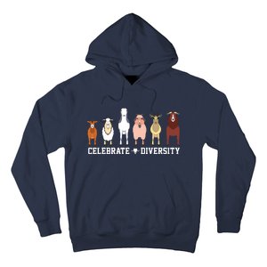 Celebrate Diversity Goats Funny Pet Goat Animal Lovers Gift Hoodie