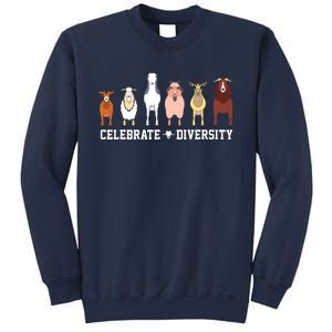 Celebrate Diversity Goats Funny Pet Goat Animal Lovers Gift Sweatshirt