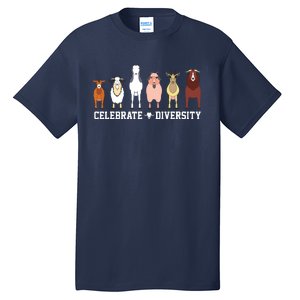 Celebrate Diversity Goats Funny Pet Goat Animal Lovers Gift Tall T-Shirt