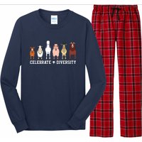 Celebrate Diversity Goats Funny Pet Goat Animal Lovers Gift Long Sleeve Pajama Set