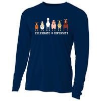 Celebrate Diversity Goats Funny Pet Goat Animal Lovers Gift Cooling Performance Long Sleeve Crew