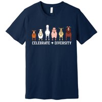 Celebrate Diversity Goats Funny Pet Goat Animal Lovers Gift Premium T-Shirt