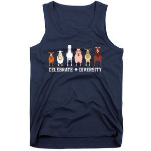 Celebrate Diversity Goats Funny Pet Goat Animal Lovers Gift Tank Top