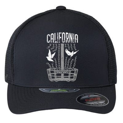 California Disc Golf Player Breaking Chains Birdie Funny Gift Flexfit Unipanel Trucker Cap