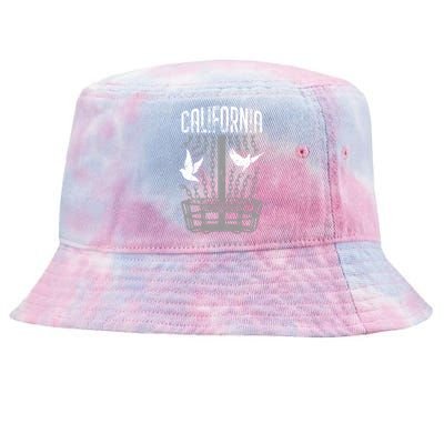 California Disc Golf Player Breaking Chains Birdie Funny Gift Tie-Dyed Bucket Hat