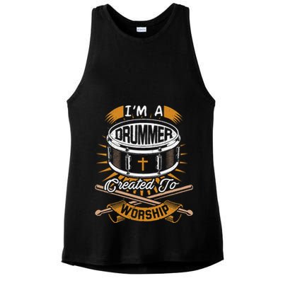 Christian Drummer Gift Idea For Drummers Who Rock God Ladies PosiCharge Tri-Blend Wicking Tank
