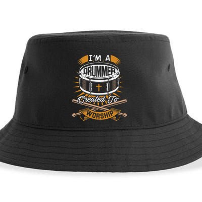 Christian Drummer Gift Idea For Drummers Who Rock God Sustainable Bucket Hat