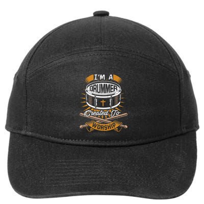 Christian Drummer Gift Idea For Drummers Who Rock God 7-Panel Snapback Hat