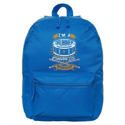 Christian Drummer Gift Idea For Drummers Who Rock God 16 in Basic Backpack