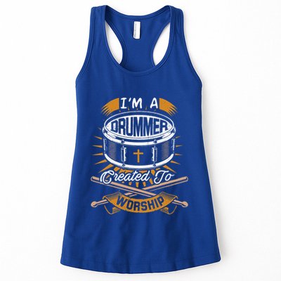 Christian Drummer Gift Idea For Drummers Who Rock God Womens Tank Top