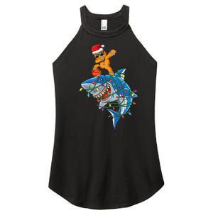 Cute Dabbing Gingerbread Man Dab Shark Basketball Xmas Gifts Women's Perfect Tri Rocker Tank