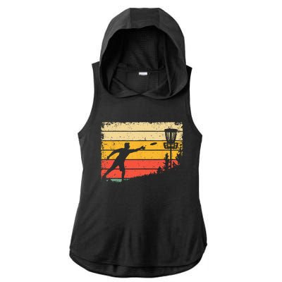 Cool Disc Golf Art For  Spors Disc Golf Player Ladies PosiCharge Tri-Blend Wicking Draft Hoodie Tank