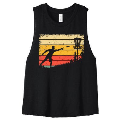 Cool Disc Golf Art For  Spors Disc Golf Player Women's Racerback Cropped Tank