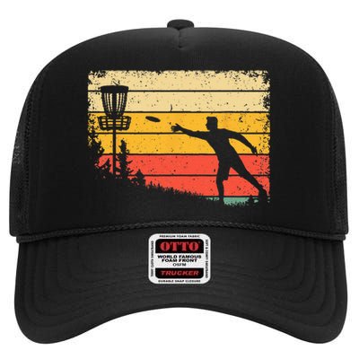 Cool Disc Golf Art For  Spors Disc Golf Player High Crown Mesh Back Trucker Hat