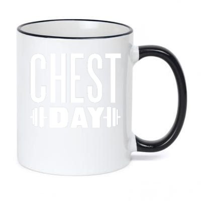 Chest Day Gym Workout 11oz Black Color Changing Mug