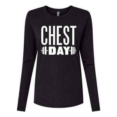 Chest Day Gym Workout Womens Cotton Relaxed Long Sleeve T-Shirt