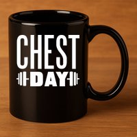 Chest Day Gym Workout 11oz C Handle Ceramic Mug