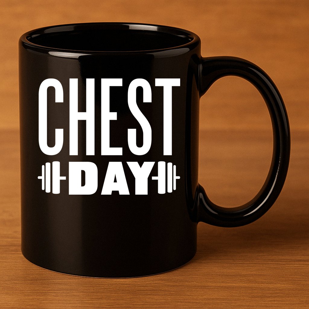 Chest Day Gym Workout 11oz C Handle Ceramic Mug