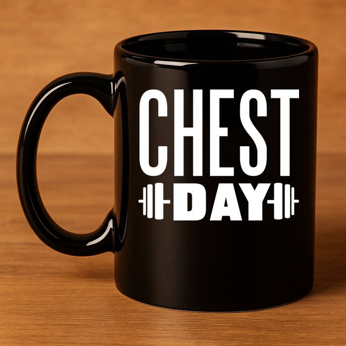 Chest Day Gym Workout 11oz C Handle Ceramic Mug