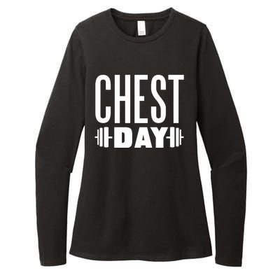 Chest Day Gym Workout Womens CVC Long Sleeve Shirt