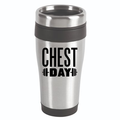 Chest Day Gym Workout 16oz Travel Tumbler