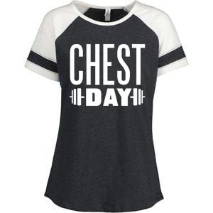 Chest Day Gym Workout Enza Ladies Jersey Colorblock Tee