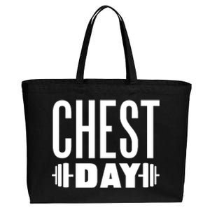 Chest Day Gym Workout Cotton Canvas Jumbo Tote