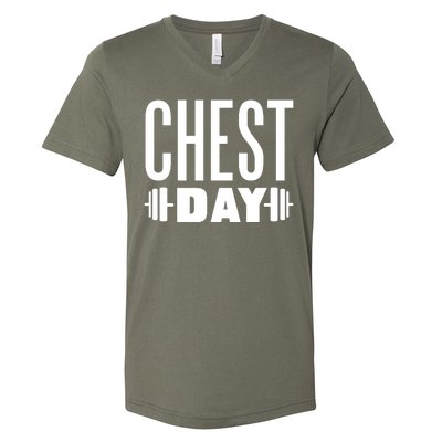 Chest Day Gym Workout V-Neck T-Shirt