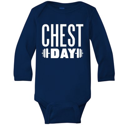 Chest Day Gym Workout Baby Long Sleeve Bodysuit