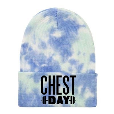 Chest Day Gym Workout Tie Dye 12in Knit Beanie